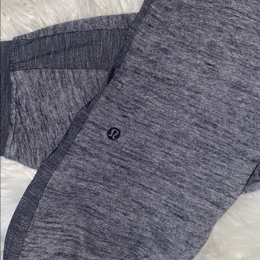 LULULEMON ATHLETICA Sporty Track Pants Joggers with Stripe Heathered Grey color